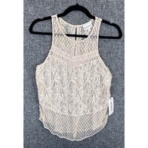 Shyanne Women's Country Ivory Lace Top Sz XS Romantic Floral NWT